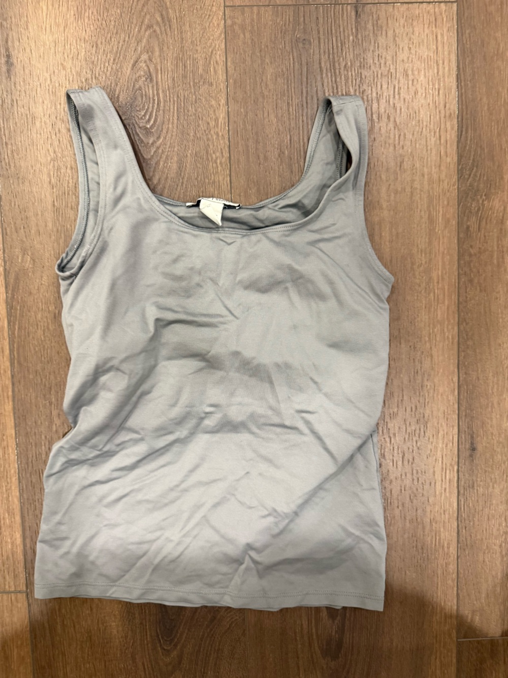 White House Black Market Light Gray Scoop Neck Tank